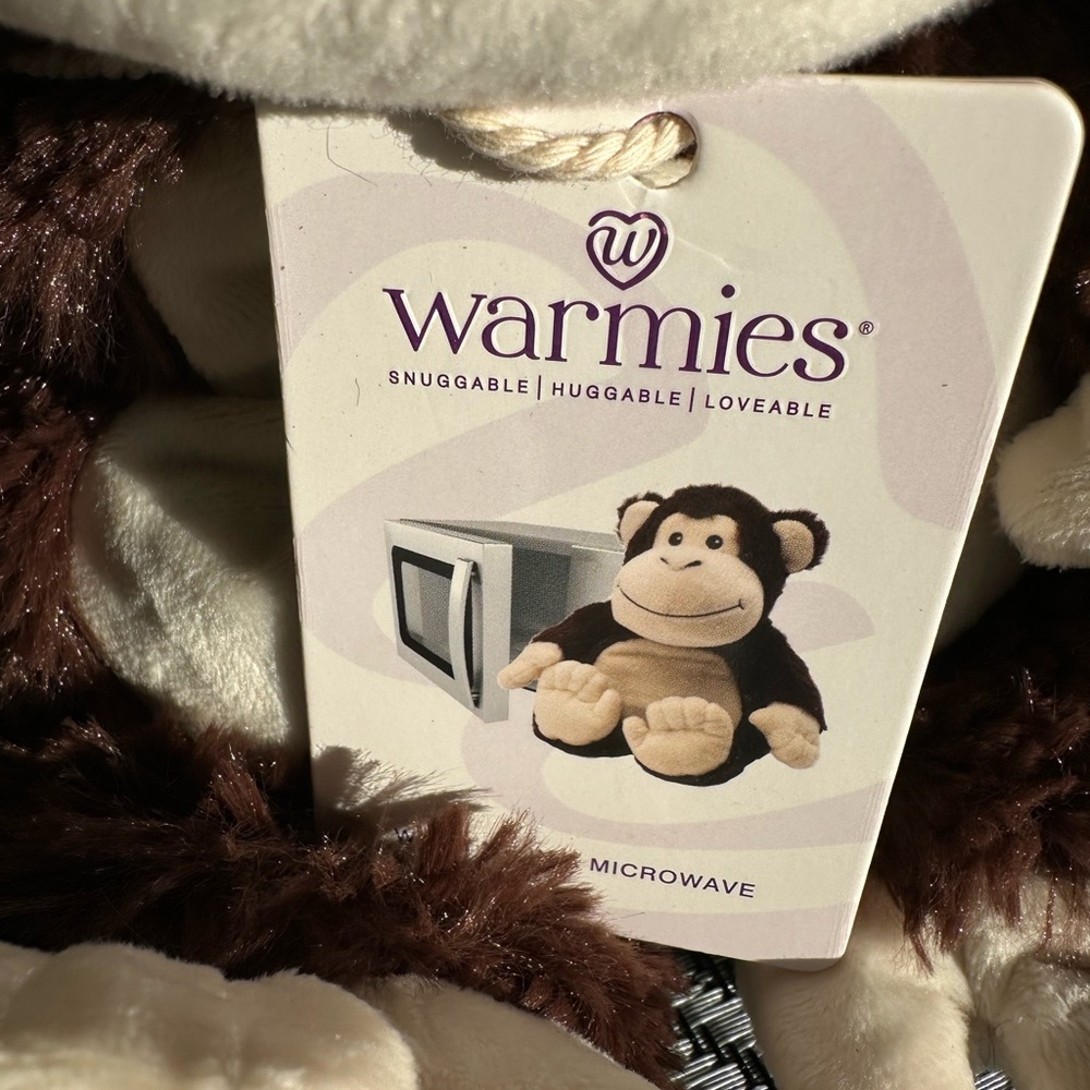 Warmies Brown and Cream Plush Monkey - Picture 2 of 6